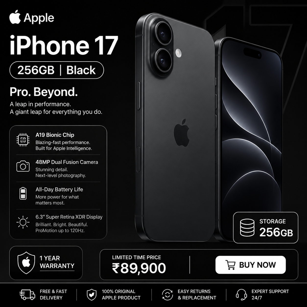 Apple iPhone 17Pro max 256GB Black